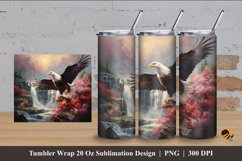 Fluttering Eagle Tumbler Wrap Sublimation Design 4 Product Image 1