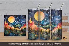 Nature Night Tumbler Wrap Sublimation Design 4 Product Image 1
