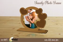 Family Photo Frame SVG. 3D Photo Frame Laser Cut Product Image 1