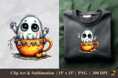 Adorable Ghost DTF Sublimation Clipart Design 4 Product Image 1