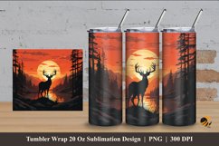 Wild Black Deer Tumbler Wrap Sublimation Design 4 Product Image 1