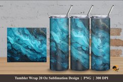 Teal Marble Tumbler Wrap Sublimation Design 4 Product Image 1