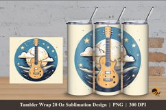 Dream Guitar Tumbler Wrap Sublimation Design 4 Product Image 1