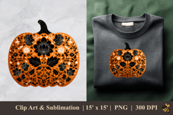 Pumpkin Floral DTF Sublimation Clipart Design 4 Product Image 1