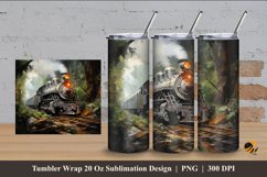 Vintage locomotive Tumbler Wrap Sublimation Design 4 Product Image 1