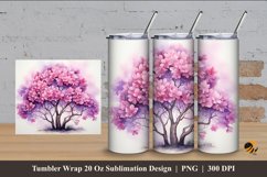 Bougainvillea Abstract Tumbler Wrap Sublimation Design 4 Product Image 1