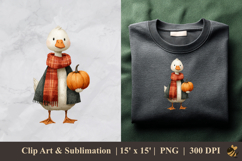 Goose And Pumpkin DTF Sublimation Clipart Design 4 Product Image 1