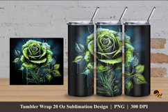 Graffiti Rose Tumbler Wrap Sublimation Design 4 Product Image 1