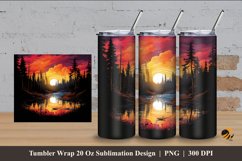 Awesome Lake Tumbler Wrap Sublimation Design 4 Product Image 1