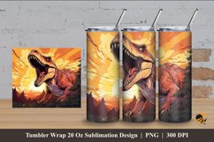 Roaring Tyranosaurus Tumbler Wrap Sublimation Design 4 Product Image 1