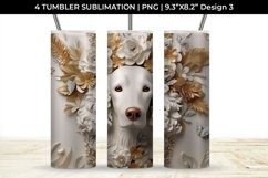 3D white Floral Cocker Spaniel Dog Tumbler Wrap 20 oz Product Image 4