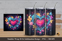 Love Beautiful Art Tumbler Wrap Sublimation Design 4 Product Image 1