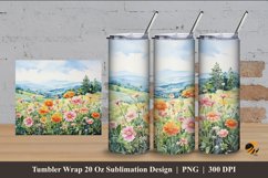 Mountain Plants Tumbler Wrap Sublimation Design 4 Product Image 1