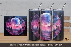 Painting Galaxy Moon Tumbler Wrap Sublimation Design 4 Product Image 1
