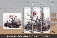 Hill Rose Tree Tumbler Wrap Sublimation Design 4 Product Image 1