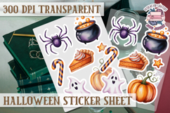 Halloween sticker sheet Creepy Scrapbook PNG Funny Skulls Product Image 1