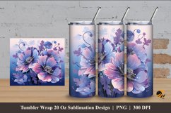 Garbera Flower Tumbler Wrap Sublimation Design 4 Product Image 1