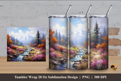 Cold Mountain Tumbler Wrap Sublimation Design 4 Product Image 1