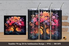 Fantasy tree Tumbler Wrap Sublimation Design 4 Product Image 1
