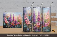 Flowers Garden Tumbler Wrap Sublimation Design 4 Product Image 1