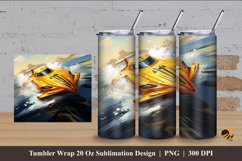 Speed Boat Tumbler Wrap Sublimation Design 4 Product Image 1