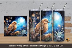 Kiwi Bird at Night Tumbler Wrap Sublimation Design 4 Product Image 1