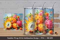 Dragon Fruit Tumbler Wrap Sublimation Design 4 Product Image 1
