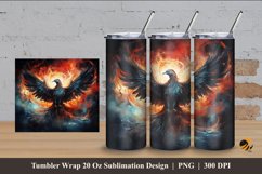 Dark Mystical Bird Tumbler Wrap Sublimation Design 4 Product Image 1