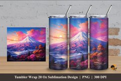 Fuji Mountain Tumbler Wrap Sublimation Design 4 Product Image 1