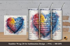 Love at Wall Tumbler Wrap Sublimation Design 4 Product Image 1