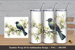 Blackbirds Tumbler Wrap Sublimation Design 4 Product Image 1