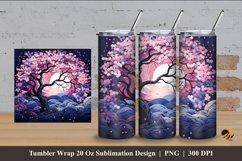 Sakura View Tumbler Wrap Sublimation Design 4 Product Image 1