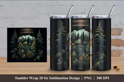 Pine Forest and Jar Tumbler Wrap Sublimation Design 4 Product Image 1