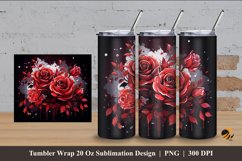 Smoky Rose Tumbler Wrap Sublimation Design 4 Product Image 1