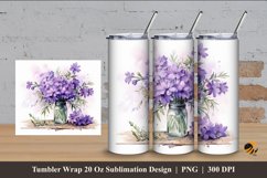 Exotic Flowers Tumbler Wrap Sublimation Design 4 Product Image 1