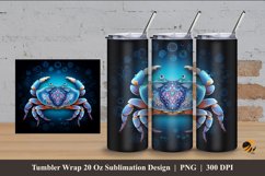 Colorful Crab Tumbler Wrap Sublimation Design 4 Product Image 1