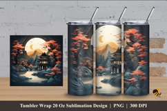 3D Pagoda Tumbler Wrap Sublimation Design 4 Product Image 1