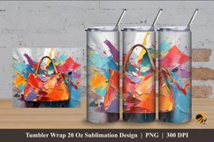Colorful Bag Art Tumbler Wrap Sublimation Design 4 Product Image 1