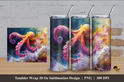 Octopus Abstract Tumbler Wrap Sublimation Design 4 Product Image 1