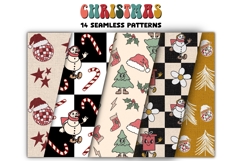 Christmas Groovy Clipart PNG Elements &amp; Seamless Patterns Product Image 6