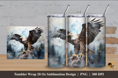 Misty Eagle Tumbler Wrap Sublimation Design 4 Product Image 1