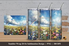 Rainbow Garden Tumbler Wrap Sublimation Design 4 Product Image 1