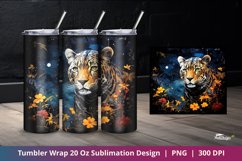 Leopard Starry Night Watercolor Tumbler Wrap Sublimation 4 Product Image 1