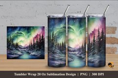 Beauty Aurora At Nature Tumbler Wrap Sublimation Design 4 Product Image 1