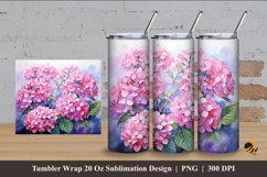 Hotensia Flower Tumbler Wrap Sublimation Design 4 Product Image 1