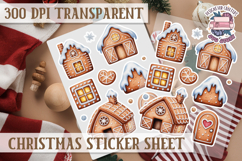 Christmas Sticker Sheet Watercolor Winter Holiday PNG Product Image 1