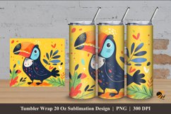 Toucan Bird Tumbler Wrap Sublimation Design 4 Product Image 1