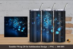 Blues Butterfly Tumbler Wrap Sublimation Design 4 Product Image 1