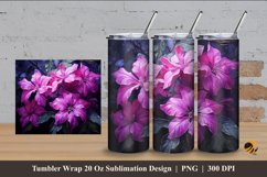 Hibiscus Violet Tumbler Wrap Sublimation Design 4 Product Image 1