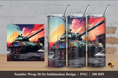 Colorful Tank Tumbler Wrap Sublimation Design 4 Product Image 1